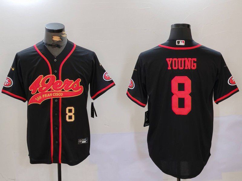 Men San Francisco 49ers #8 Young Black gold Joint Name 2024 Nike Limited NFL Jersey style 2